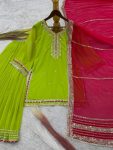 FASHIONABLE GEORGETTE EMBROIDERY SEQUENCE THREAD WORK TOP PALAZZO WITH DUPATTA PARTY WEAR WHOLESALE PRICE ETHNIC GARMENT (4)