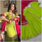 FASHIONABLE GEORGETTE EMBROIDERY SEQUENCE THREAD WORK TOP PALAZZO WITH DUPATTA PARTY WEAR WHOLESALE PRICE ETHNIC GARMENT (4)