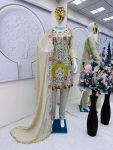 FASHIONABLE GEORGETTE EMBROIDERY THREAD SEQUENCE WORK TOP BOTTOM WITH DUPATTA OFF WHITE