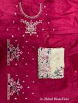 FASHIONABLE GEORGETTE EMBROIDERY WORK SAREE WITH UNSTITCHED BLOUSE PARTY WEAR WHOLESALE PRICE ETHNIC GARMENT (1)