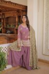 FASHIONABLE GEORGETTE THREAD SEQUENCE EMBROIDERY WORK TOP PALAZZO WITH DUPATTA PARTY WEAR WHOLESALE PRICE ETHNIC GARMENT (3)