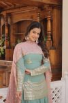 FASHIONABLE GEORGETTE THREAD SEQUENCE EMBROIDERY WORK TOP PALAZZO WITH DUPATTA PARTY WEAR WHOLESALE PRICE ETHNIC GARMENT (8)
