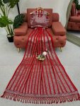 FASHIONABLE GEORGETTE THREAD SEQUENCE WORK SAREE WITH UNSTITCHED BLOUSE PARTY WEAR WHOLESALE PRICE ETHNIC GARMENT (2)
