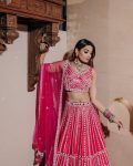 FASHIONABLE HEAVY SLUB THREAD & PAPER MIRROR WORK LEHENGA CHOLI WITH DUPATTA PARTY WEAR WHOLESALE PRICE ETHNIC GARMENT (6)