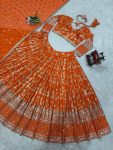 FASHIONABLE JACQUARD THREAD SEQUENCE WORK LEHENGA CHOLI WITH DUPATTA PARTY WEAR WHOLESALE PRICE ETHNIC GARMENT (7)