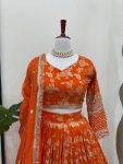 FASHIONABLE JACQUARD THREAD SEQUENCE WORK LEHENGA CHOLI WITH DUPATTA PARTY WEAR WHOLESALE PRICE ETHNIC GARMENT (7)