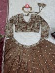 FASHIONABLE JIMMY CHOO THREAD SEQUENCE WORK LEHENGA CHOLI WITH DUPATTA PARTY WEAR WHOLESALE PRICE ETHNIC GARMENT (3)