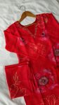 FASHIONABLE MUSLIN FLORAL PRINTED HAND WORK TOP BOTTOM WITH DUPATTA PARTY WEAR WHOLESALE PRICE ETHNIC GARMENT (3)