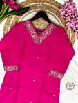 FASHIONABLE ORGANZA SILK EMBROIDERY WORK TOP BOTTOM WITH DUPATTA PARTY WEAR WHOLESALE PRICE ETHNIC GARMENT (5)