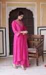 FASHIONABLE ORGANZA SILK EMBROIDERY WORK TOP BOTTOM WITH DUPATTA PARTY WEAR WHOLESALE PRICE ETHNIC GARMENT (5)