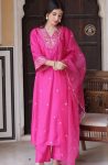 FASHIONABLE ORGANZA SILK EMBROIDERY WORK TOP BOTTOM WITH DUPATTA PARTY WEAR WHOLESALE PRICE ETHNIC GARMENT (5)
