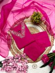 FASHIONABLE ORGANZA SILK EMBROIDERY WORK TOP BOTTOM WITH DUPATTA PARTY WEAR WHOLESALE PRICE ETHNIC GARMENT (5)