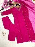 FASHIONABLE ORGANZA SILK EMBROIDERY WORK TOP BOTTOM WITH DUPATTA PARTY WEAR WHOLESALE PRICE ETHNIC GARMENT (5)