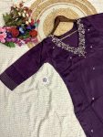 FASHIONABLE ROMAN SILK SEQUENCE EMBROIDERY WORK TOP BOTTOM WITH DUPATTA PARTY WEAR WHOLESALE PRICE ETHNIC GARMENT (6)