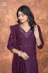 FASHIONABLE ROMAN SILK SEQUENCE EMBROIDERY WORK TOP BOTTOM WITH DUPATTA PARTY WEAR WHOLESALE PRICE ETHNIC GARMENT (6)