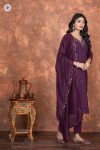 FASHIONABLE ROMAN SILK SEQUENCE EMBROIDERY WORK TOP BOTTOM WITH DUPATTA PARTY WEAR WHOLESALE PRICE ETHNIC GARMENT (6)
