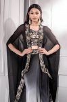 FASHIONABLE SATIN EMBROIDERY SEQUENCE BLOUSE DHOTI WITH SHRUG PARTY WEAR WHOLESALE PRICE ETHNIC GARMENT (1)