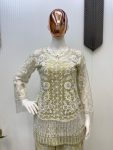 FASHIONABLE SATIN SILK TOP WITH NET SEQUENCE EMBROIDERY WORK PALAZZO AND KOTI PARTY WEAR WHOLESALE PRICE ETHNIC GARMENT (5)