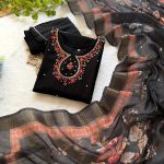 FASHIONABLE SOFT SILK THREAD SEQUENCE HAND WORK TOP BOTTOM WITH DUPATTA PARTY WEAR WHOLESALE PRICE ETHNIC GARMENT (2)