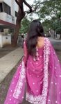 FASHIONABLE TABBY ORGANZA SILK EMBROIDERY WORK TOP WITH DUPATTA PARTY WEAR WHOLESALE PRICE ETHNIC GARMENT (5)