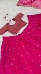 FASHIONABLE TAPETA SILK SEQUENCE ZARI WORK LEHENGA CHOLI WITH DUPATTA PARTY WEAR WHOLESALE PRICE ETHNIC GARMENT (3)