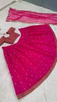 FASHIONABLE TAPETA SILK SEQUENCE ZARI WORK LEHENGA CHOLI WITH DUPATTA PARTY WEAR WHOLESALE PRICE ETHNIC GARMENT (3)