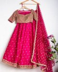 FASHIONABLE TAPETA SILK SEQUENCE ZARI WORK LEHENGA CHOLI WITH DUPATTA PARTY WEAR WHOLESALE PRICE ETHNIC GARMENT (3)