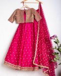 FASHIONABLE TAPETA SILK SEQUENCE ZARI WORK LEHENGA CHOLI WITH DUPATTA PARTY WEAR WHOLESALE PRICE ETHNIC GARMENT (3)