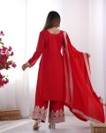 FASHIONABLE VICHITRA SILK EMBROIDERY SEQUENCE WORK TOP BOTTOM WITH DUPATTA PARTY WEAR WHOLESALE PRICE ETHNIC GARMENT (9)