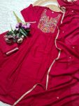 FASHIONABLE VICHITRA SILK EMBROIDERY SEQUENCE WORK TOP BOTTOM WITH DUPATTA PARTY WEAR WHOLESALE PRICE ETHNIC GARMENT (4)