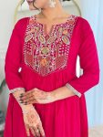 FASHIONABLE VICHITRA SILK EMBROIDERY SEQUENCE WORK TOP BOTTOM WITH DUPATTA PARTY WEAR WHOLESALE PRICE ETHNIC GARMENT (4)