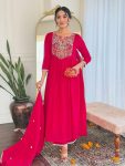 FASHIONABLE VICHITRA SILK EMBROIDERY SEQUENCE WORK TOP BOTTOM WITH DUPATTA RANI