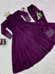 GEORGEOUS CHINON SILK THREAD SEQUENCE WORK TOP WITH BOTTOM PARTY WEAR WHOLESALE PRICE ETHNIC GARMENT (2)