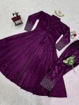GEORGEOUS CHINON SILK THREAD SEQUENCE WORK TOP WITH BOTTOM PARTY WEAR WHOLESALE PRICE ETHNIC GARMENT (2)
