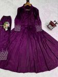 GEORGEOUS CHINON SILK THREAD SEQUENCE WORK TOP WITH BOTTOM PARTY WEAR WHOLESALE PRICE ETHNIC GARMENT (2)
