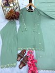 LATEST GEORGETTE EMBROIDERY WITH MIRROR WORK TOP PALAZZO WITH DUPATTA FESTIVE WEAR WHOLESALE PRICE ETHNIC GARMENT (8)