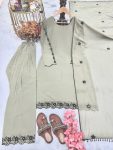 LATEST GEORGETTE EMBROIDERY WITH MIRROR WORK TOP PALAZZO WITH DUPATTA FESTIVE WEAR WHOLESALE PRICE ETHNIC GARMENT (1)