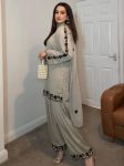 LATEST GEORGETTE EMBROIDERY WITH MIRROR WORK TOP PALAZZO WITH DUPATTA FESTIVE WEAR WHOLESALE PRICE ETHNIC GARMENT (1)