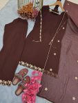LATEST GEORGETTE EMBROIDERY WITH MIRROR WORK TOP PALAZZO WITH DUPATTA FESTIVE WEAR WHOLESALE PRICE ETHNIC GARMENT (4)