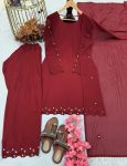 LATEST GEORGETTE EMBROIDERY WITH MIRROR WORK TOP PALAZZO WITH DUPATTA FESTIVE WEAR WHOLESALE PRICE ETHNIC GARMENT (1)