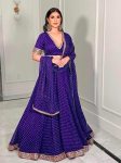 LATEST GEORGETTE PRINTED ZARI THREAD BORDER WORK LEHENGA CHOLI WITH DUPATTA PARTY WEAR WHOLESALE PRICE ETHNIC GARMENT (3)