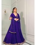LATEST GEORGETTE PRINTED ZARI THREAD BORDER WORK LEHENGA CHOLI WITH DUPATTA PARTY WEAR WHOLESALE PRICE ETHNIC GARMENT (3)