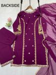 LATEST GEORGETTE SEQUENCE EMBROIDERY WWORK TOP BOTTOM WITH DUPATTA FESTIVE WEAR WHOLESALE PRICE ETHNIC GARMENT (4)