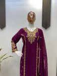 LATEST GEORGETTE SEQUENCE EMBROIDERY WWORK TOP BOTTOM WITH DUPATTA FESTIVE WEAR WHOLESALE PRICE ETHNIC GARMENT (4)