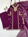 LATEST GEORGETTE SEQUENCE EMBROIDERY WWORK TOP BOTTOM WITH DUPATTA FESTIVE WEAR WHOLESALE PRICE ETHNIC GARMENT (4)