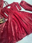 LATEST JIMMY CHOO EMBROIDERY SEQUENCE WORK GOWN BOTTOM WITH DUPATTA PARTY WEAR WHOLESALE PRICE ETHNIC GARMENT (4)