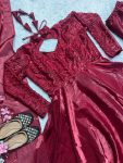 LATEST JIMMY CHOO EMBROIDERY SEQUENCE WORK GOWN BOTTOM WITH DUPATTA PARTY WEAR WHOLESALE PRICE ETHNIC GARMENT (4)