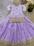 LATEST JIMMY CHOO EMBROIDERY SEQUENCE WORK TOP LEHENGA WITH DUPATTA PARTY WEAR WHOLESALE PRICE ETHNIC GARMENT (1)