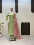 LATEST JIMMY CHOO SEQUENCE EMBROIDERY WORK AND LACE WORK TOP BOTTOM WITH DUPATTA FESTIVE WEAR WHOLESALE PRICE ETHNIC GARMENT (4)