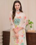LATEST NYLON TABBY SILK PRINTED EMBROIDERY WORK TOP BOTTOM WITH DUPATTA PARTY WEAR WHOLESALE PRICE ETHNIC GARMENT (3)